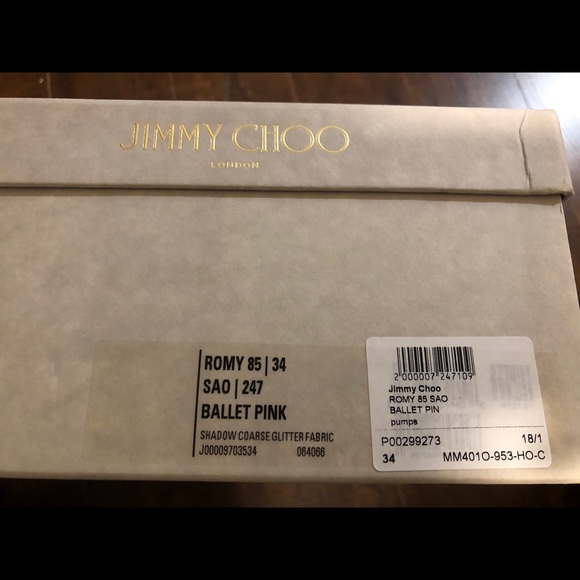 Jimmy Choo Romy 85 Glitter Pumps Size 34 - Picture 7 of 8